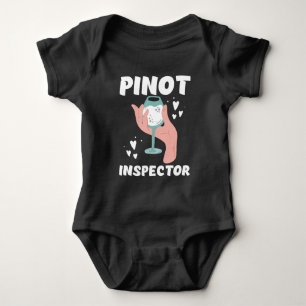 Pinot Wine Inspector Funny Alkoholgenuss Baby Strampler