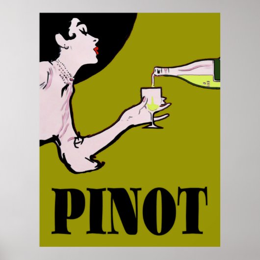 Pinot Wine Vintag Lady Posters Poster (Vorne)