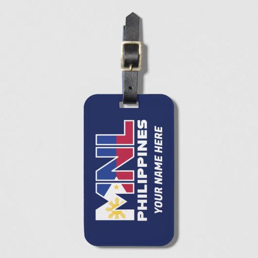 Pinoy Designs "MNL PHI" Maßgeschneiderte Gepäckmar Gepäckanhänger (Vorderseite Vertikal)