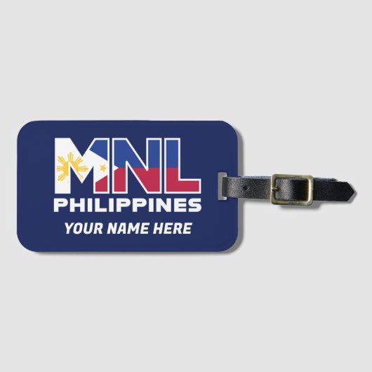 Pinoy Designs "MNL PHI" Maßgeschneiderte Gepäckmar Gepäckanhänger (Vorderseite (Horizontal))