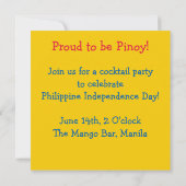 Pinoy Philippine Independence Einladung (Rückseite)