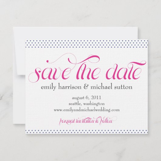 Pinpoint Polka Dots Save the Date (Vorderseite)
