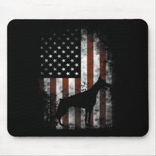 Pinscher American Flag Patriotische Geschenke  Mousepad