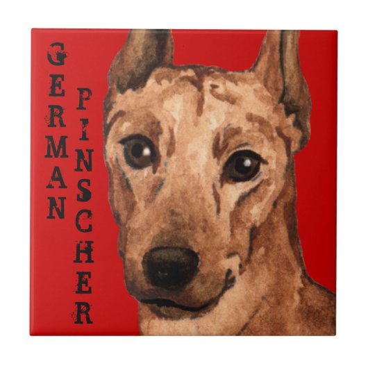 Pinscher Farbblock Fliese (Vorderseite)