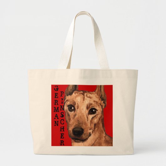Pinscher Farbblock Jumbo Stoffbeutel (Vorne)