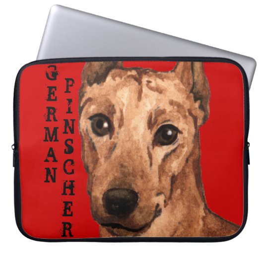 Pinscher Farbblock Laptopschutzhülle (Vorderseite)