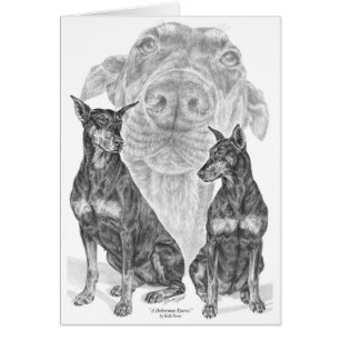 Pinscher Hund Schwarz/Tan Doberman Kunst/Kultur