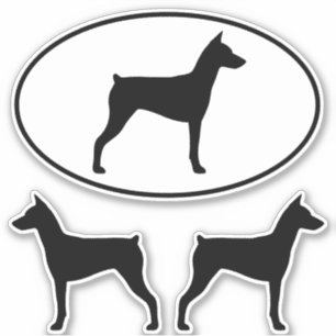 Pinscher Hund Silhouetten Sticker Set