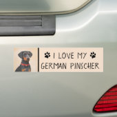 Pinscher Malerei Original Tierart Autoaufkleber (Auf Auto)