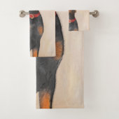Pinscher Malerei Original Tierart Badhandtuch Set (Insitu)
