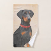 Pinscher Malerei Original Tierart Badhandtuch Set (Handtuch)