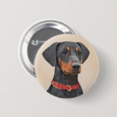 Pinscher Malerei Original Tierart Button (Vorne & Hinten)