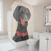 Pinscher Malerei Original Tierart Duschvorhang (Beispiel)
