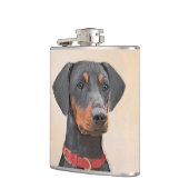 Pinscher Malerei Original Tierart Flachmann (Links)