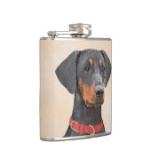 Pinscher Malerei Original Tierart Flachmann (Rechts)
