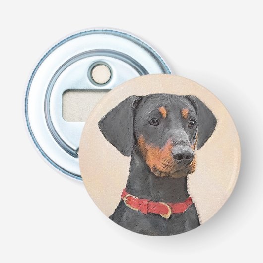 Pinscher Malerei Original Tierart Flaschenöffner (Vorderseite)