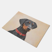 Pinscher Malerei Original Tierart Fußmatte (Schrägansicht)