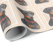 Pinscher Malerei Original Tierart Geschenkpapier (Rolleneckpunkt)