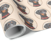 Pinscher Malerei Original Tierart Geschenkpapier (Rolleneckpunkt)