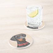 Pinscher Malerei Original Tierart Getränkeuntersetzer (Seite)