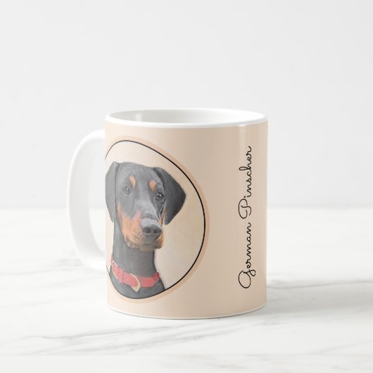 Pinscher Malerei Original Tierart Kaffeetasse (Vorderseite Links)