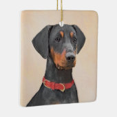 Pinscher Malerei Original Tierart Keramikornament (Rechts)