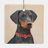 Pinscher Malerei Original Tierart Keramikornament (Rückseite)