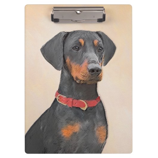 Pinscher Malerei Original Tierart Klemmbrett (Vorderseite)