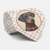 Pinscher Malerei Original Tierart Krawatte (Gerollt)
