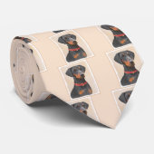 Pinscher Malerei Original Tierart Krawatte (Gerollt)