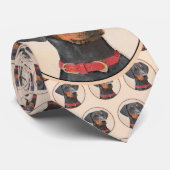 Pinscher Malerei Original Tierart Krawatte (Gerollt)