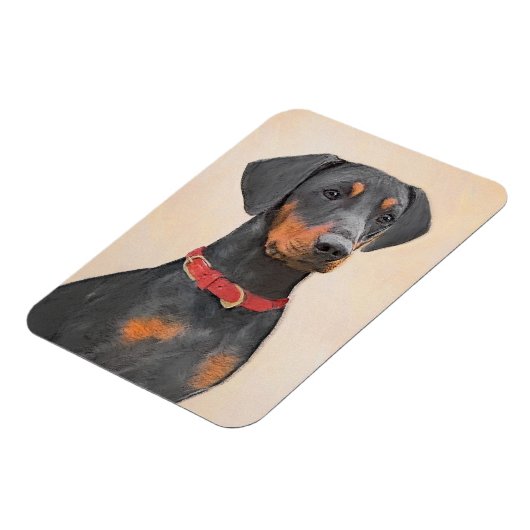 Pinscher Malerei Original Tierart Magnet (Linke Seite)