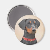 Pinscher Malerei Original Tierart Magnet (Vorderseite/Rückseite)
