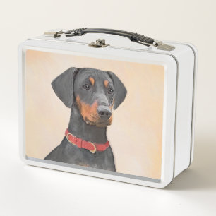 Pinscher Malerei Original Tierart Metall Brotdose