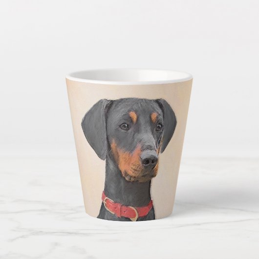 Pinscher Malerei Original Tierart Milchtasse (Vorderseite)