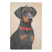 Pinscher Malerei Original Tierart Mini Klemmbrett (Rückseite)