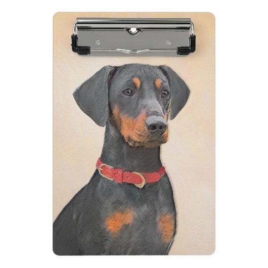 Pinscher Malerei Original Tierart Mini Klemmbrett (Vorderseite)