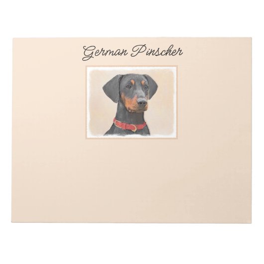 Pinscher Malerei Original Tierart Notizblock (Vorderseite)