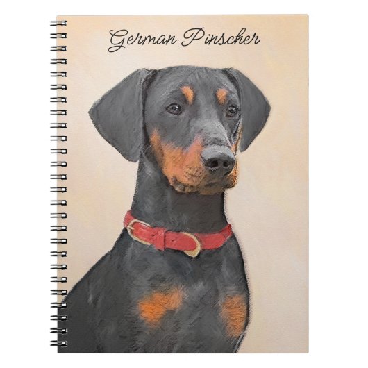 Pinscher Malerei Original Tierart Notizblock (Vorderseite)