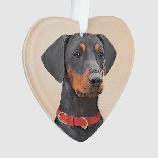 Pinscher Malerei Original Tierart Ornament (Vorderseite)