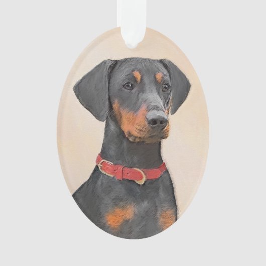 Pinscher Malerei Original Tierart Ornament (Vorderseite)