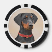 Pinscher Malerei Original Tierart Pokerchips (Vorderseite)