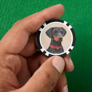 Pinscher Malerei Original Tierart Pokerchips