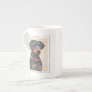Pinscher Malerei Original Tierart Porzellantasse