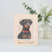 Pinscher Malerei Original Tierart Postkarte (Stehend Vorderseite)