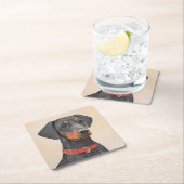 Pinscher Malerei Original Tierart Rechteckiger Pappuntersetzer (Vor Ort)