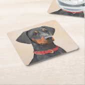 Pinscher Malerei Original Tierart Rechteckiger Pappuntersetzer (angewinkelt)