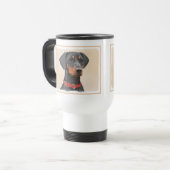 Pinscher Malerei Original Tierart Reisebecher (Vorderseite Links)