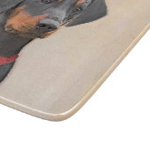 Pinscher Malerei Original Tierart Schneidebrett (Ecke)