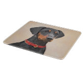 Pinscher Malerei Original Tierart Schneidebrett (Ecke)